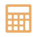 ícone de calculadora em dourado